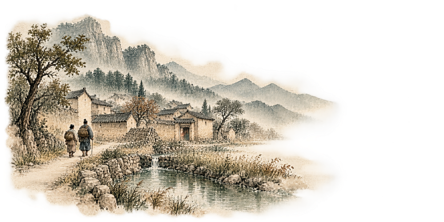 山西至魏县迁居意境插画